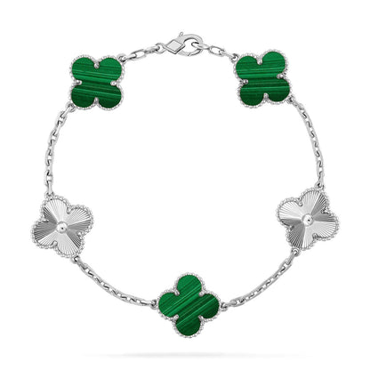 [Auream] CLOVER 5 MOTIF MALACHITE BRACELET COLLECTION