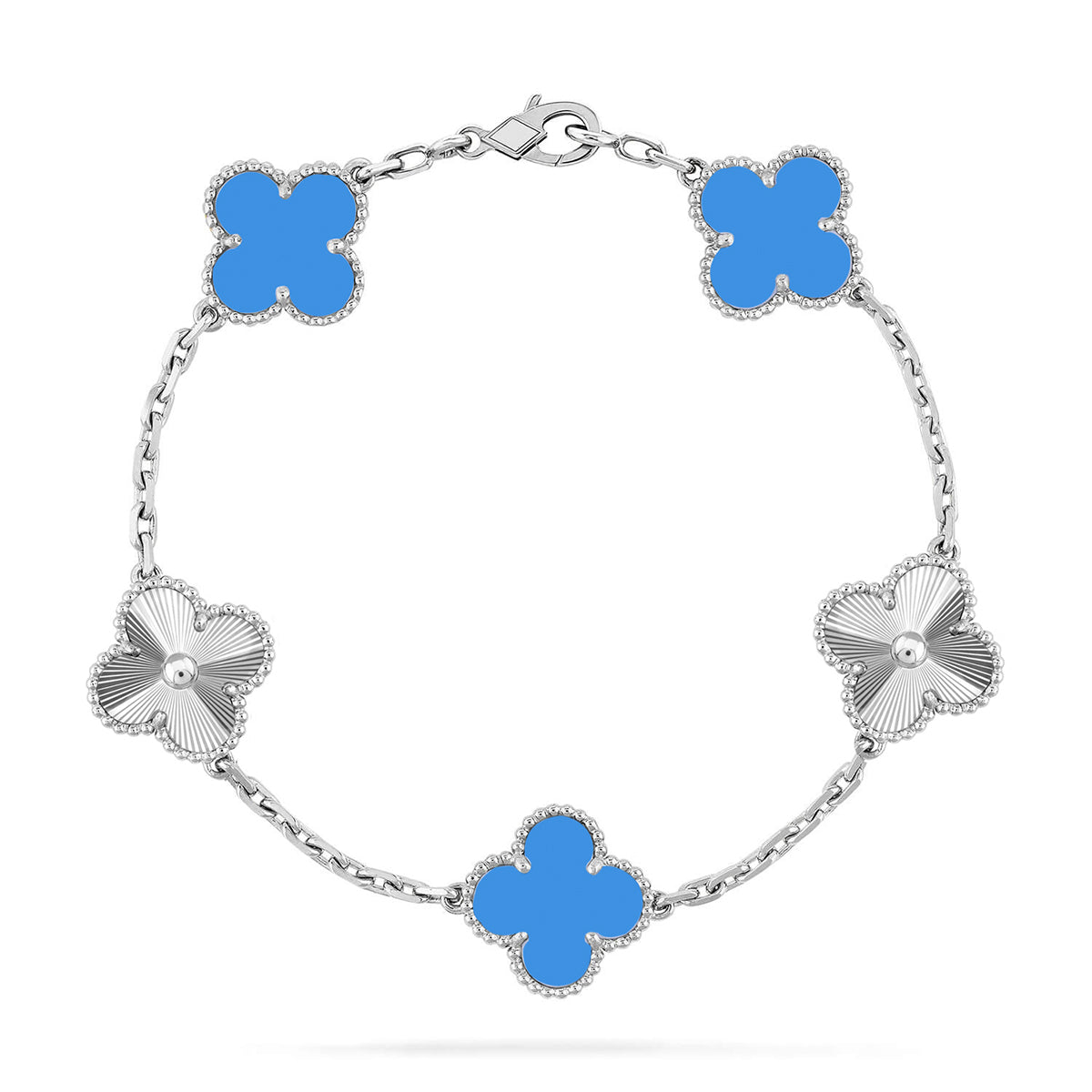 [Auream] CLOVER 5 MOTIF BLUE AGATE BRACELET COLLECTION