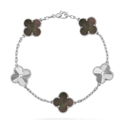 [Auream] CLOVER 5 MOTIF GRAY MOP BRACELET COLLECTION