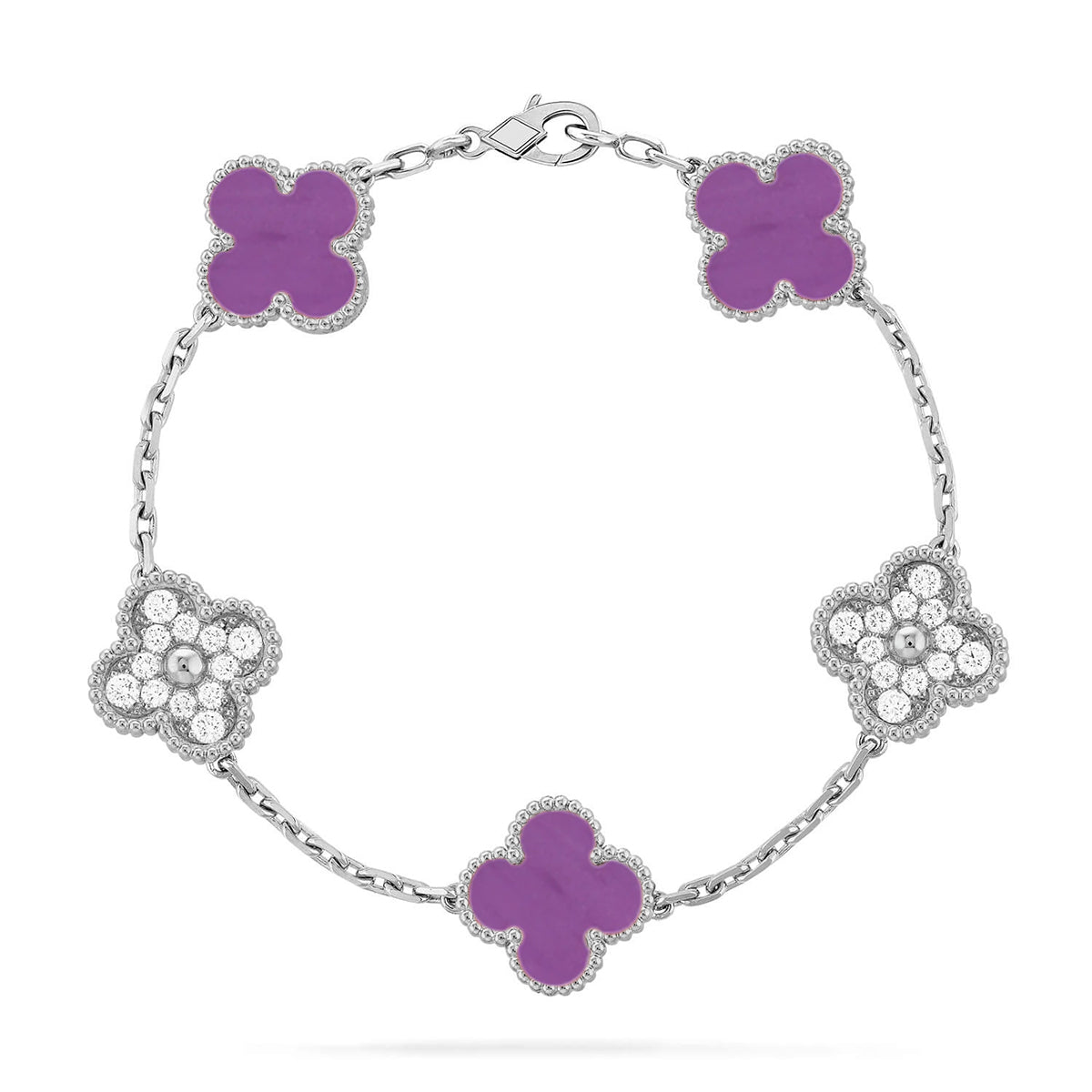 [Auream] CLOVER 5 MOTIF VIOLET BRACELET COLLECTION