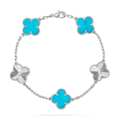 [Auream] CLOVER 5 MOTIF TURQUOISE BRACELET COLLECTION