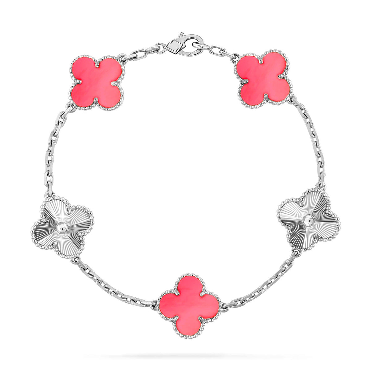 [Auream] CLOVER 5 MOTIFS  PINK MOP BRACELET COLLECTION