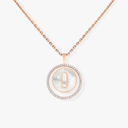 [Auream]Demo MOVE 1 DIAMOND WHITE MOTHER OF PEARL PINK GOLD DIAMOND NECKLACE