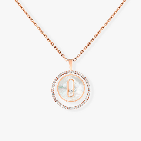 [Auream]Demo MOVE 1 DIAMOND WHITE MOTHER OF PEARL PINK GOLD DIAMOND NECKLACE