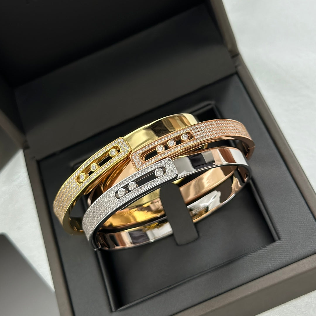 [Auream]Move Noa Rose Gold Pavé Diamond Bangle Bracelet