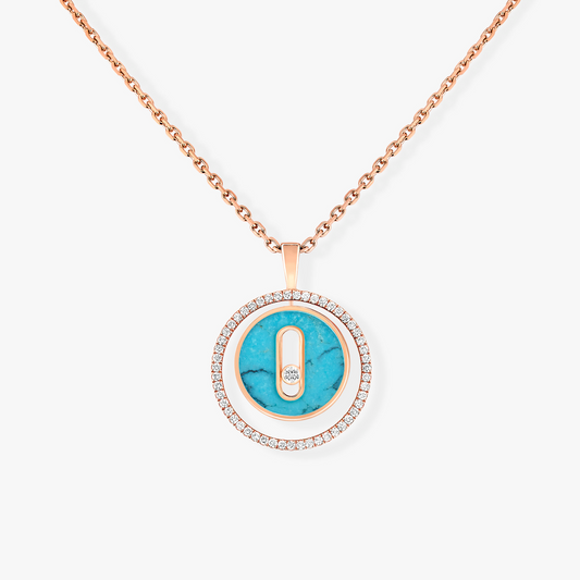 [Auream]Demo MOVE 1 DIAMOND TURQUOISE PINK GOLD DIAMOND NECKLACE