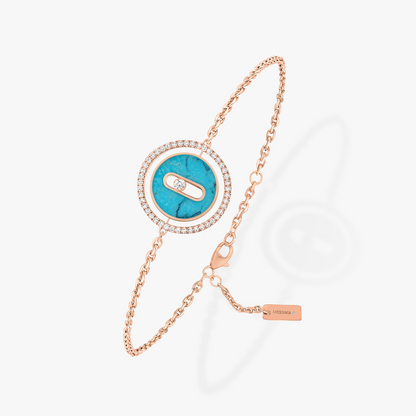 [Auream]Demo MOVE TURQUOISE PINK GOLD DIAMOND BRACELET