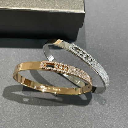 [Auream]Move Noa Rose Gold Pavé Diamond Bangle Bracelet