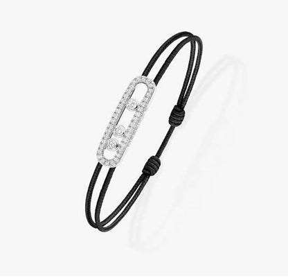 [Auream]Messika Care(s) pink cord pavé bracelet