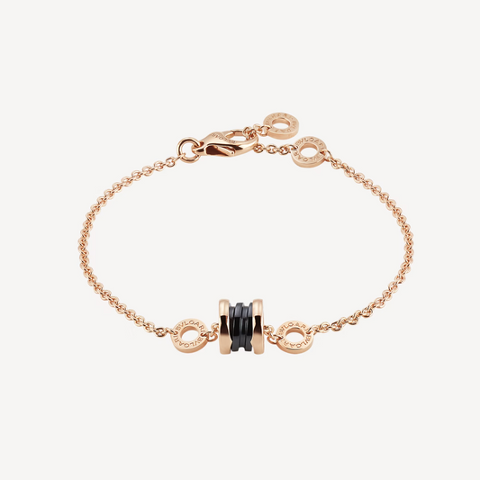 [Auream]ZERO 1 SOFT PINK GOLD AND BLACK CERAMIC BRACELET