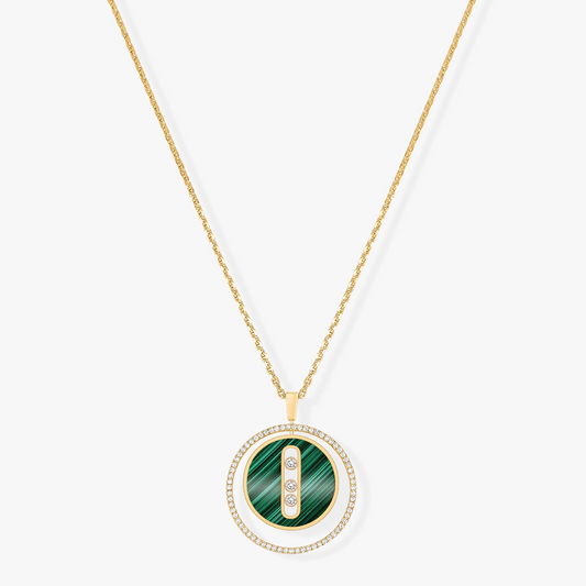 [Auream]Demo MOVE 3 DIAMOND MALACHITE GOLD DIAMOND NECKLACE