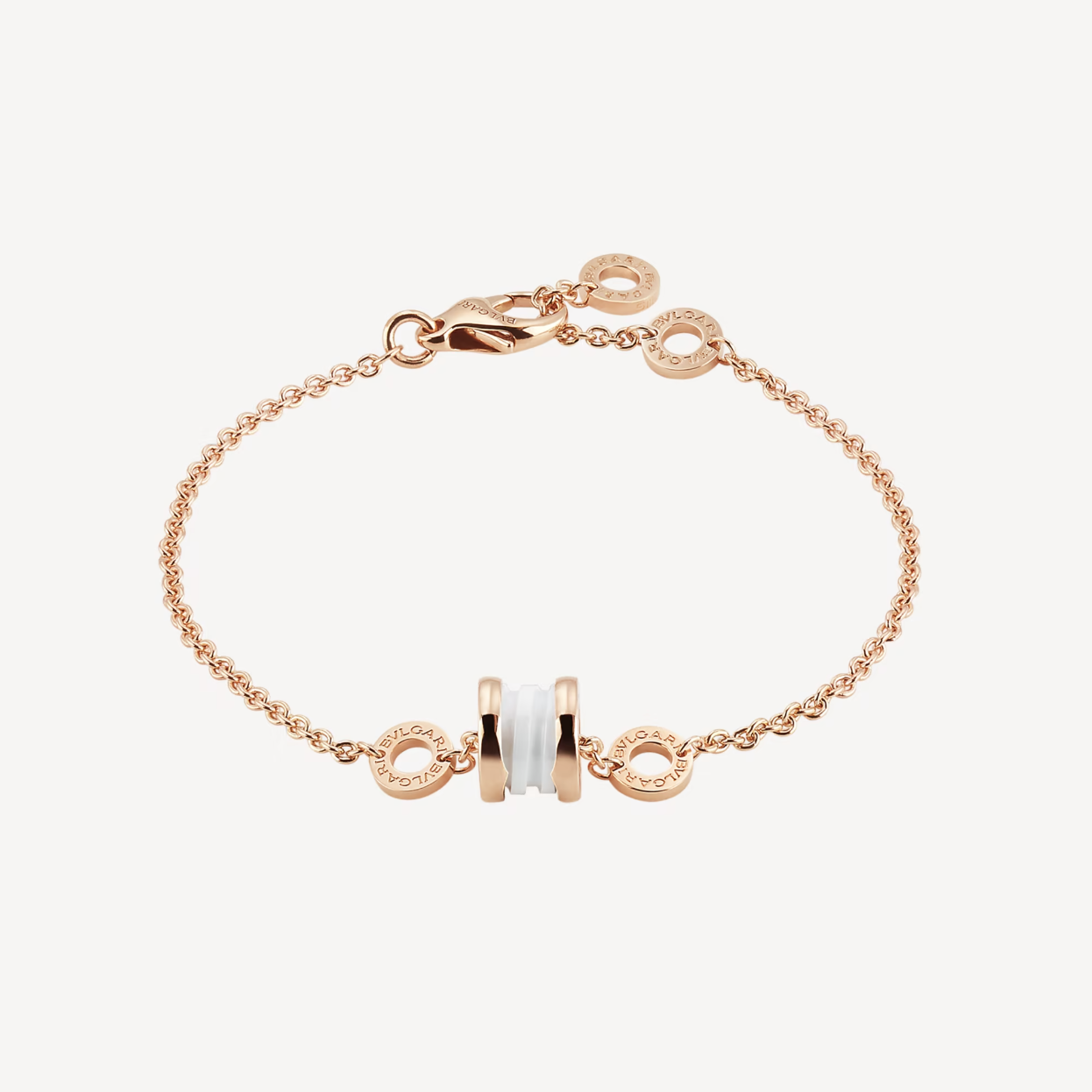 [Auream]ZERO 1 SOFT PINK GOLD AND WHITE CERAMIC BRACELET
