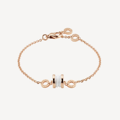 [Auream]ZERO 1 SOFT PINK GOLD AND WHITE CERAMIC BRACELET