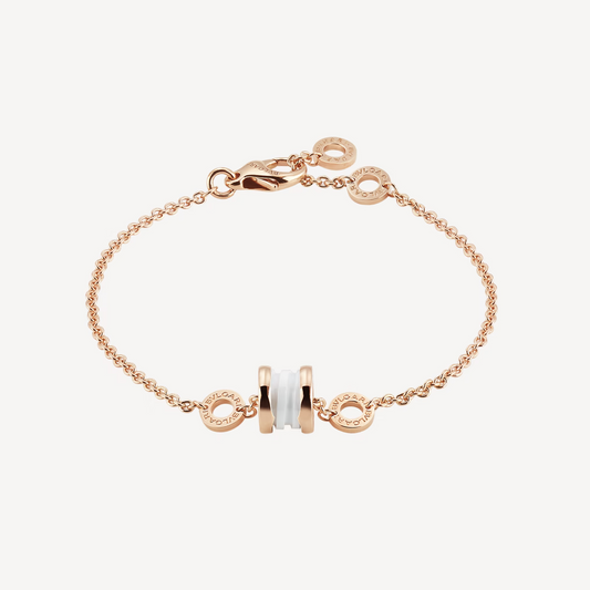 [Auream]ZERO 1 SOFT PINK GOLD AND WHITE CERAMIC BRACELET