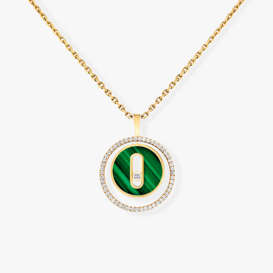 [Auream]Demo MOVE 1 DIAMOND MALACHITE GOLD DIAMOND NECKLACE