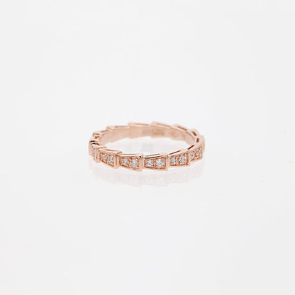 [Auream]SERPENTI RING PINK GOLD DIAMOND PAVED 3MM