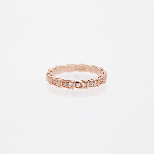 [Auream]SERPENTI RING PINK GOLD DIAMOND PAVED 3MM