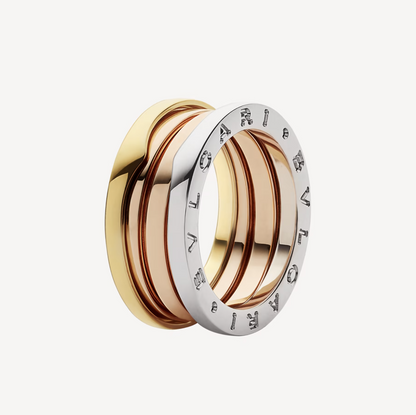 [Auream]ZERO 1 THREE-BAND ROSE WHITE AND YELLOW RING