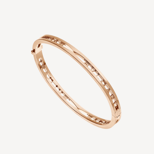 [Auream]ZERO 1 SPIRAL LOGO PINK GOLD BRACELET