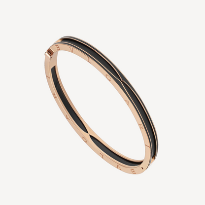 [Auream]ZERO 1 PINK GOLD WITH MATTE BLACK CERAMIC BRACELET