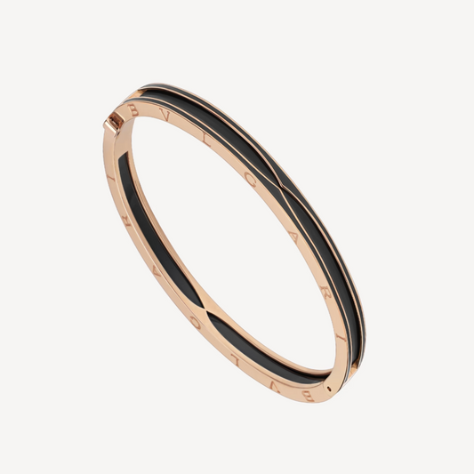 [Auream]ZERO 1 PINK GOLD WITH MATTE BLACK CERAMIC BRACELET