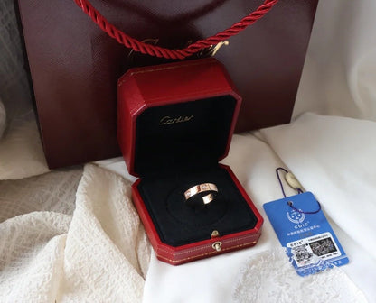 [Auream]LOVE RING 5.5MM 6 DIAMONDS PINK GOLD