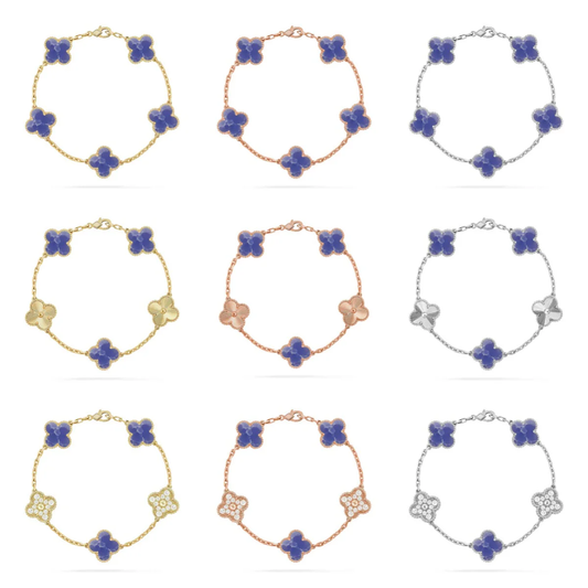 [Auream]CLOVER 5 MOTIF BLUE VEINS BRACELET COLLECTION