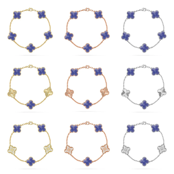 [Auream]CLOVER 5 MOTIF BLUE VEINS BRACELET COLLECTION