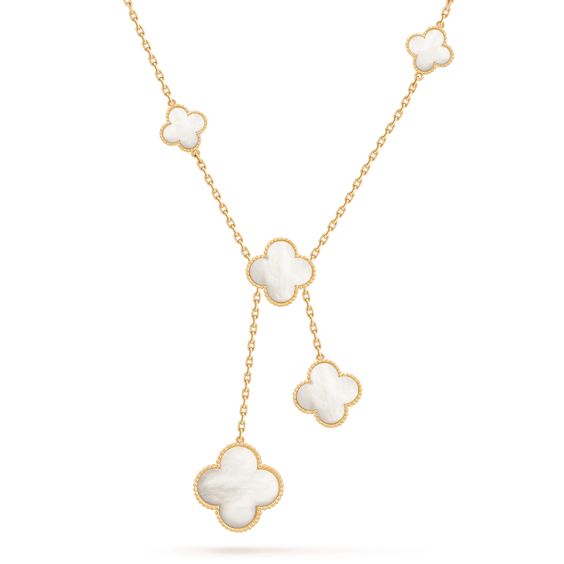 [Auream]CLOVER MOTHER OF PEARL NECKLACE 6 MOTIF
