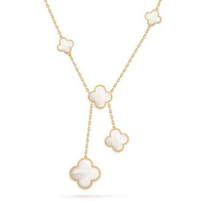 [Auream]CLOVER MOTHER OF PEARL NECKLACE 6 MOTIF