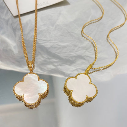 [Auream]CLOVER 25MM MOP LARGE PENDANT NECKLACE
