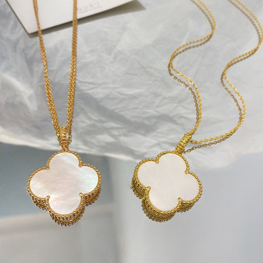 [Auream]CLOVER 25MM MOP LARGE PENDANT NECKLACE