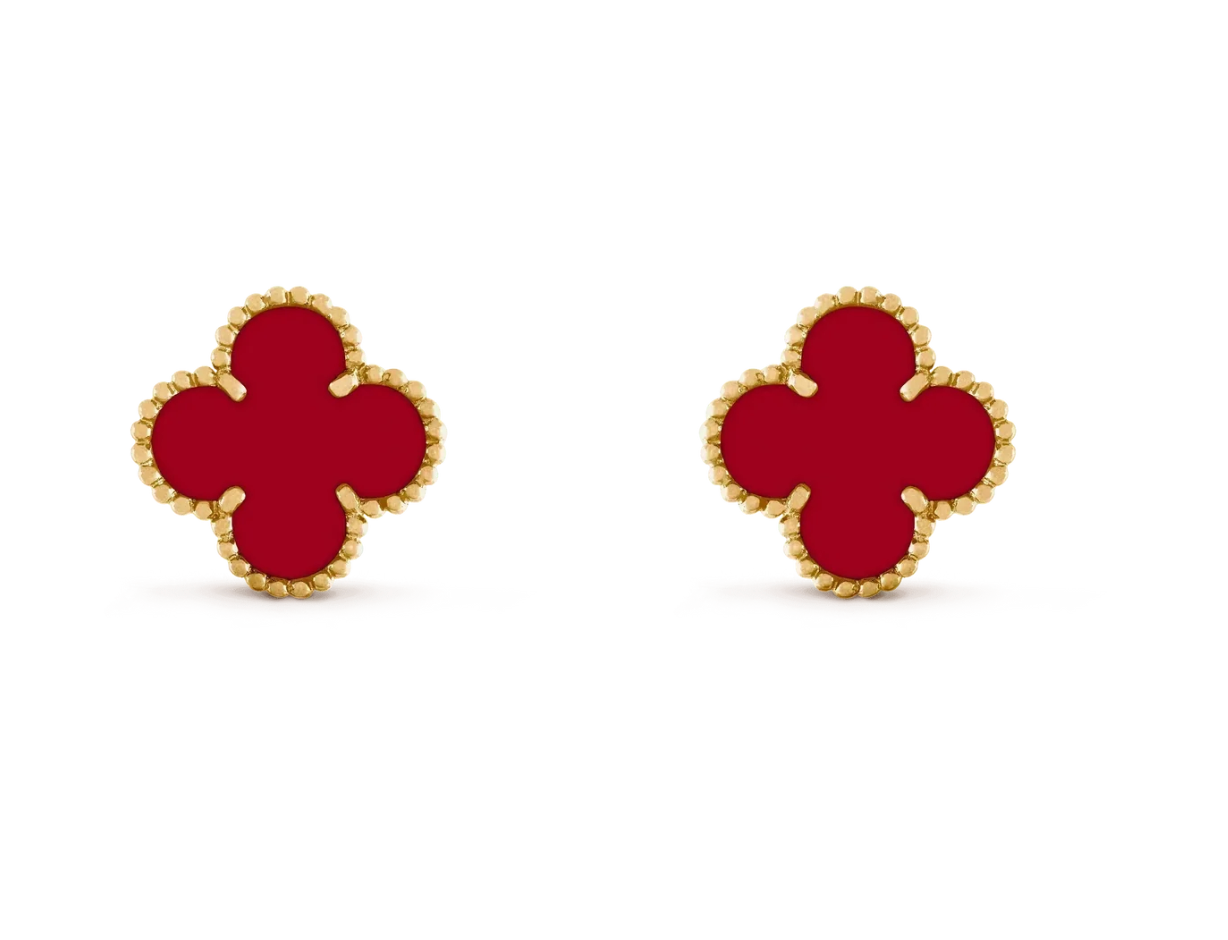 [Auream] CLOVER 20MM RED AGATE EARRINGS