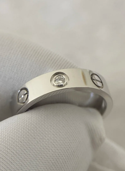 [Auream]LOVE RING 4MM 1 DIAMOND SILVER