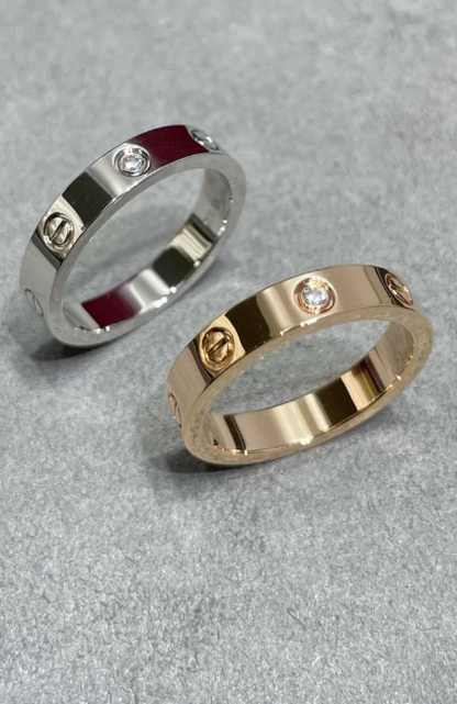 [Auream]LOVE RING 4MM 1 DIAMOND SILVER