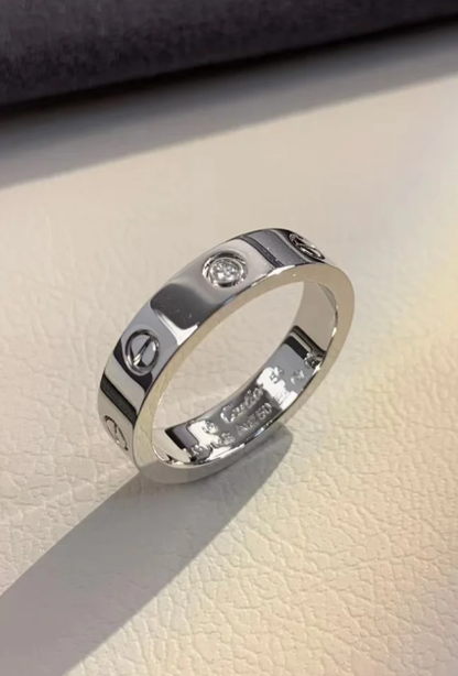 [Auream]LOVE RING 4MM 1 DIAMOND SILVER