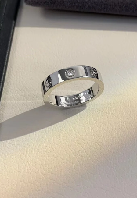 [Auream]LOVE RING 4MM 1 DIAMOND SILVER