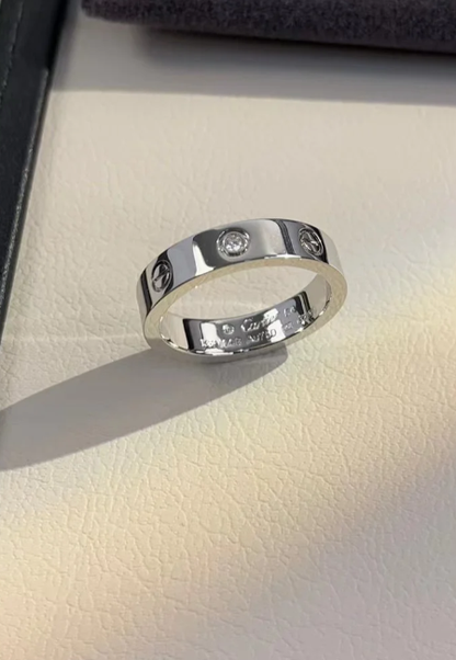 [Auream]LOVE RING 4MM 1 DIAMOND SILVER