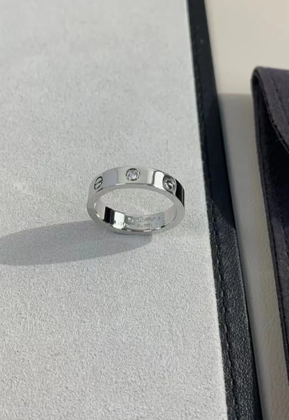 [Auream]LOVE RING 4MM 1 DIAMOND SILVER