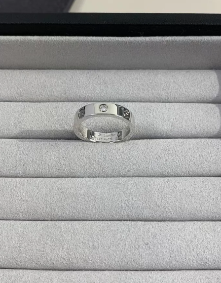 [Auream]LOVE RING 4MM 1 DIAMOND SILVER