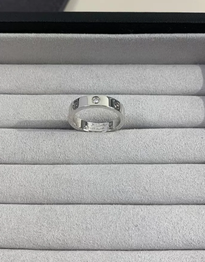 [Auream]LOVE RING 4MM 1 DIAMOND SILVER