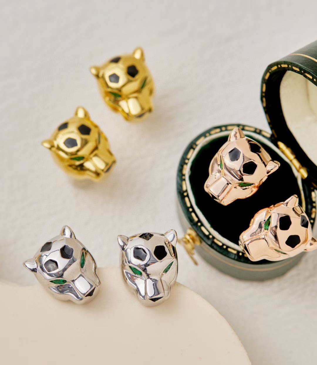 [Auream]CHRRTAH-PRINT STUD EARRINGS, THREE COLORS
