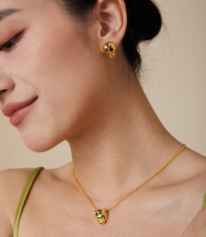 [Auream]CHRRTAH-PRINT STUD EARRINGS, THREE COLORS