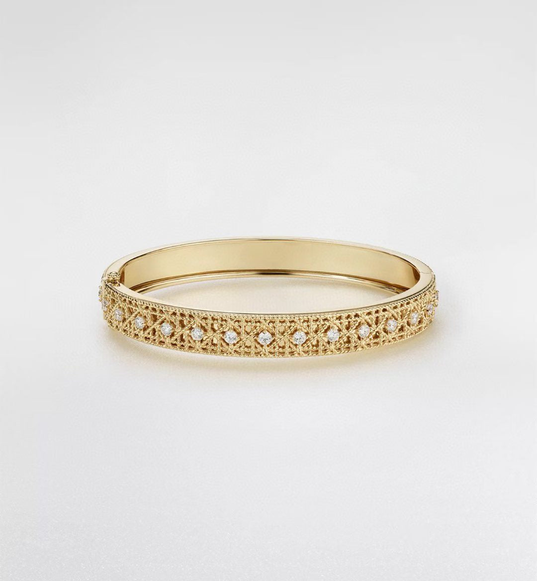 [Auream]2026 WOVEN-PATTERN BRACELET SET WITH FULL DIAMOND INLAY THREE-COLORS