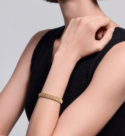 [Auream]2026 WOVEN-PATTERN BRACELET SET WITH FULL DIAMOND INLAY THREE-COLORS