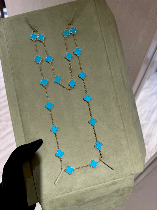 [Auream]CLOVER 20 MOTIFS TURQUOISE GOLD