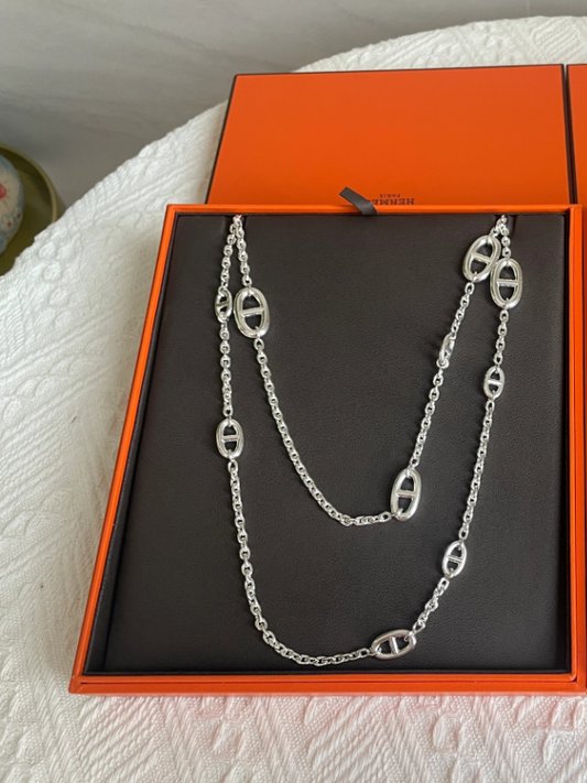[Auream]Classic Silver Sweater Chain