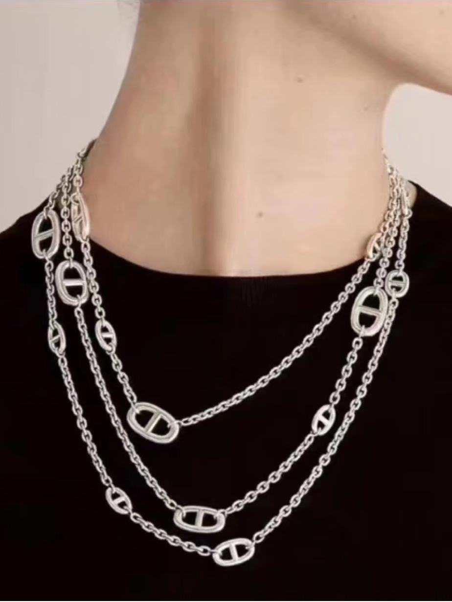 [Auream]Classic Silver Sweater Chain