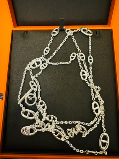 [Auream]Classic Silver Sweater Chain