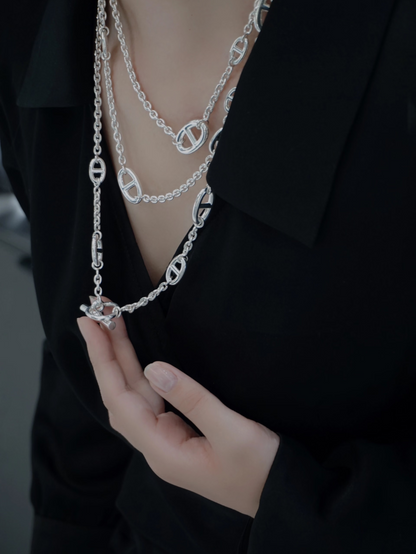 [Auream]Classic Silver Sweater Chain